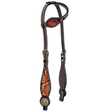 Bar H Equine American Leather Horse Saddle Tack One Ear Headstall | Breast Collar Browband Wither Strap Set for Horses BER112